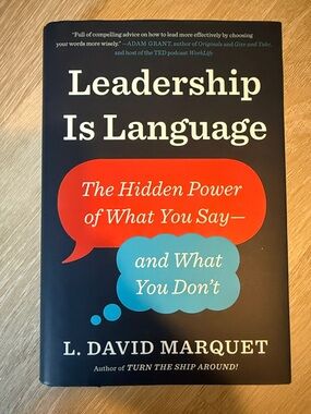 Leadership Is Language by L. David Marquet - Navy, Red & Teal Cover